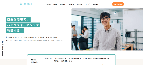 株式会社プロテックのサイト画像