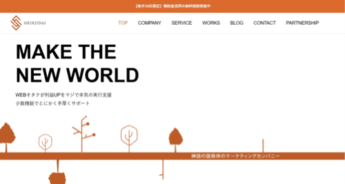 株式会社SHINJIDAIのサイト画像