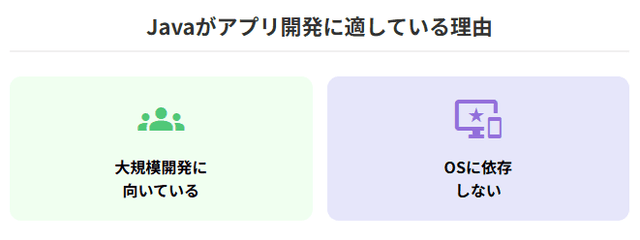 Javaがアプリ開発に適している主な2つの理由