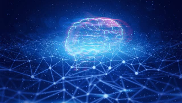 ディープラーニングをイメージしたホログラム