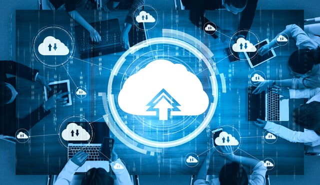 企業でクラウドを導入するメリットのイメージ図