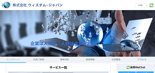 株式会社ウィズダム・ジャパンのサイト画像
